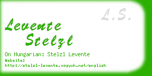 levente stelzl business card